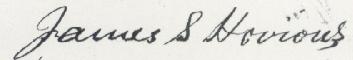 James S. Hovious' signature, 1885.
