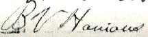 Ben Hovious' signature, 1889.
